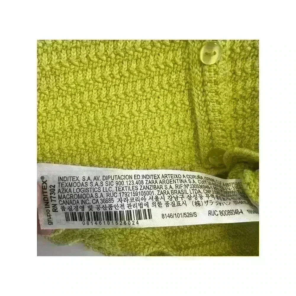 Zara Women's Off The Shoulder Cropped Sweater Size Small Lime Green Stretch Knit